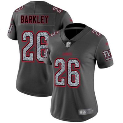 Nike New York Giants #26 Saquon Barkley Gray Static Women's Stitched NFL Vapor Untouchable Limited Jersey
